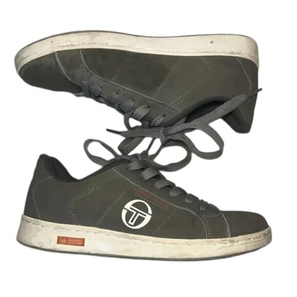 SERGIO TACCHINI Sneakers Men's Size US7 UK6 Gray Orange Low Top Lace Up Shoes - Picture 2 of 14